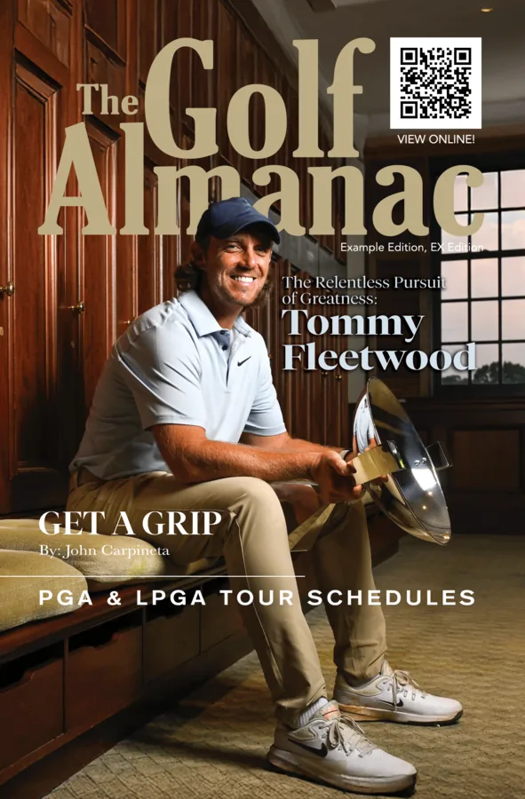 The Golf Almanac cover featuring Tommy Fleetwood